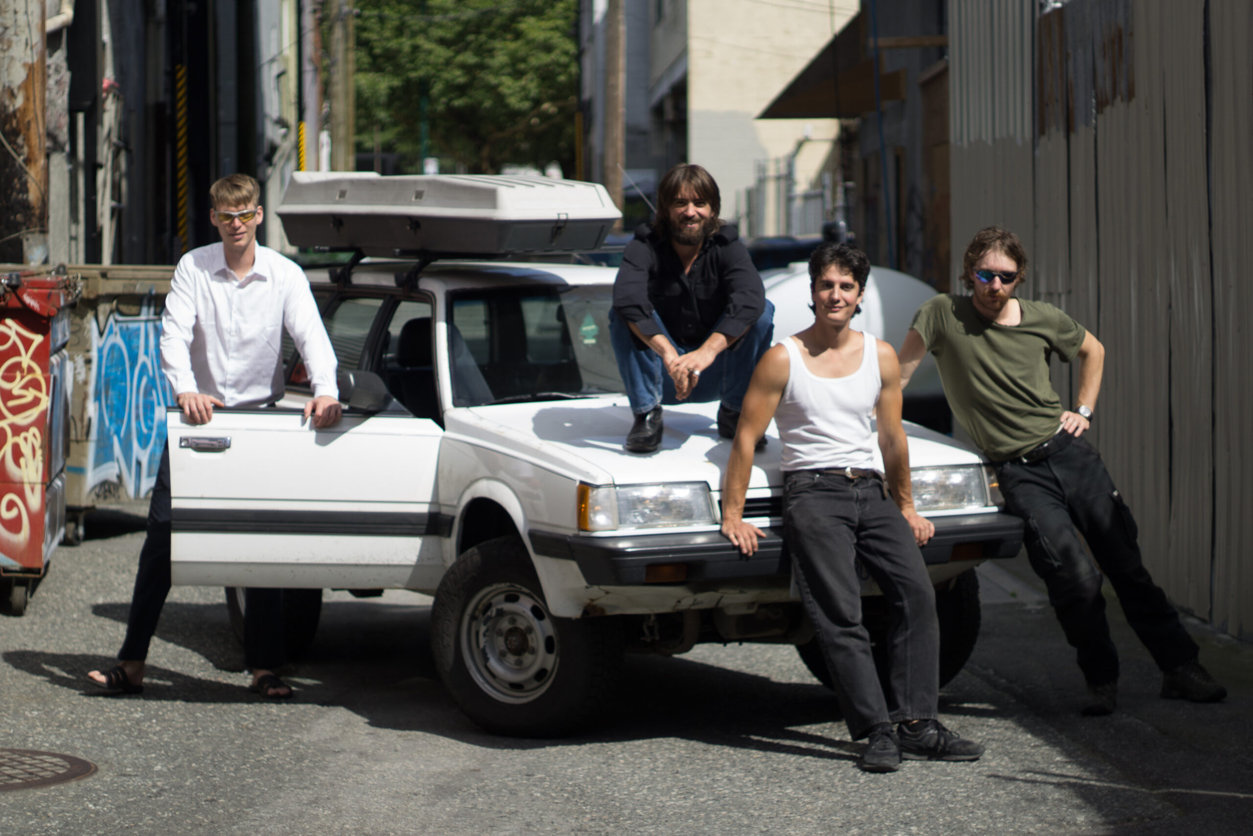 The four members of the band Mock Media