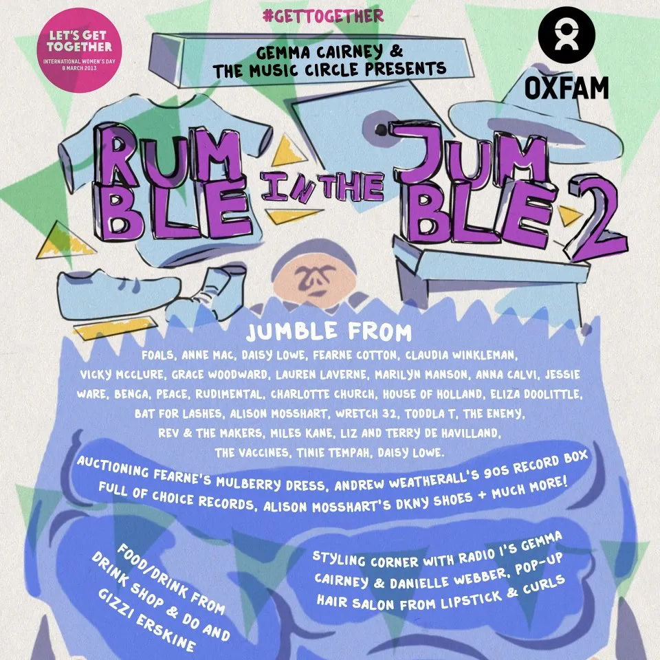 NEWS: Rumble in The Jumble Saturday 26th January - Music Circle Jumble Sale in Aid of Abused Women in the Democratic Republic of Congo