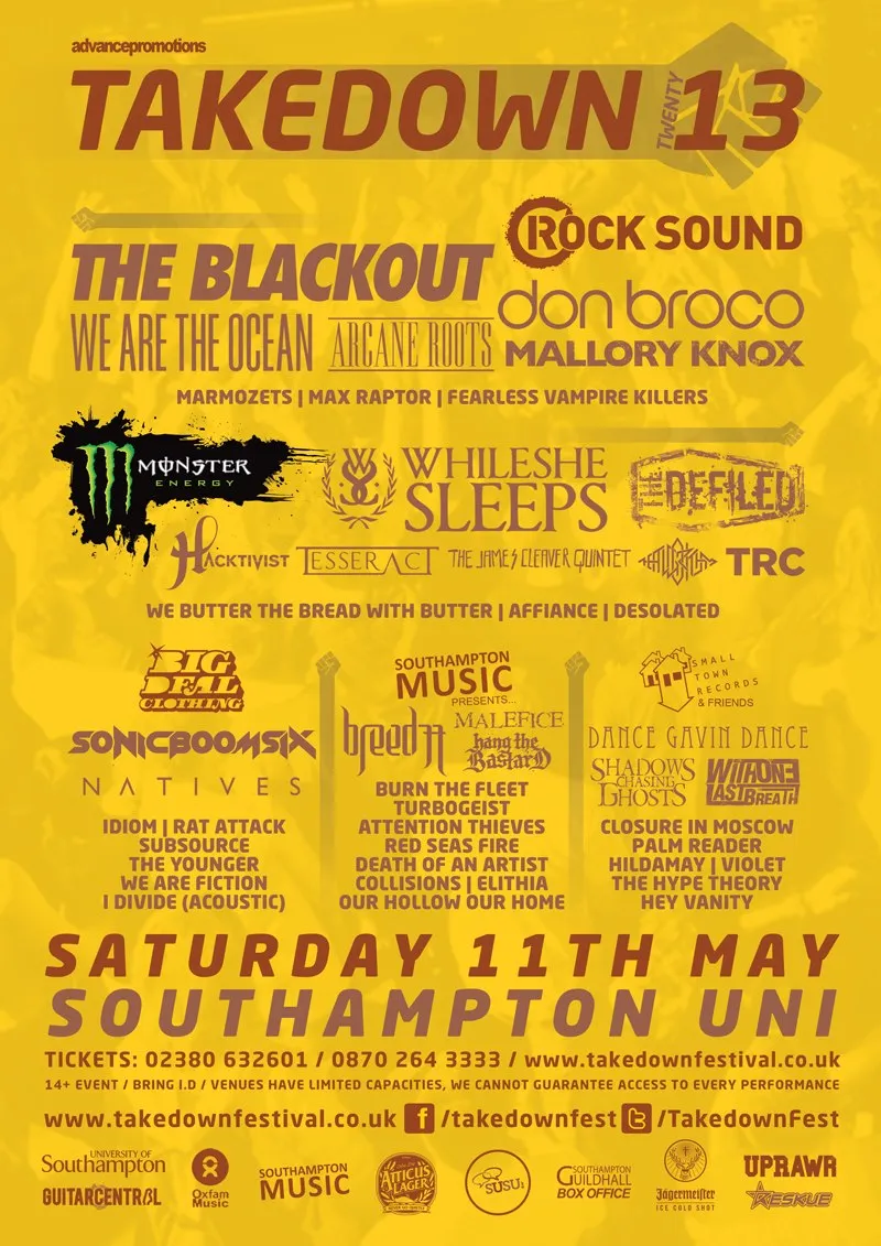 Takedown Festival News - I Divide And More Bands Added, StageTimes & Splits 24 Takedown Festival News - I Divide And More Bands Added, StageTimes & Splits 2