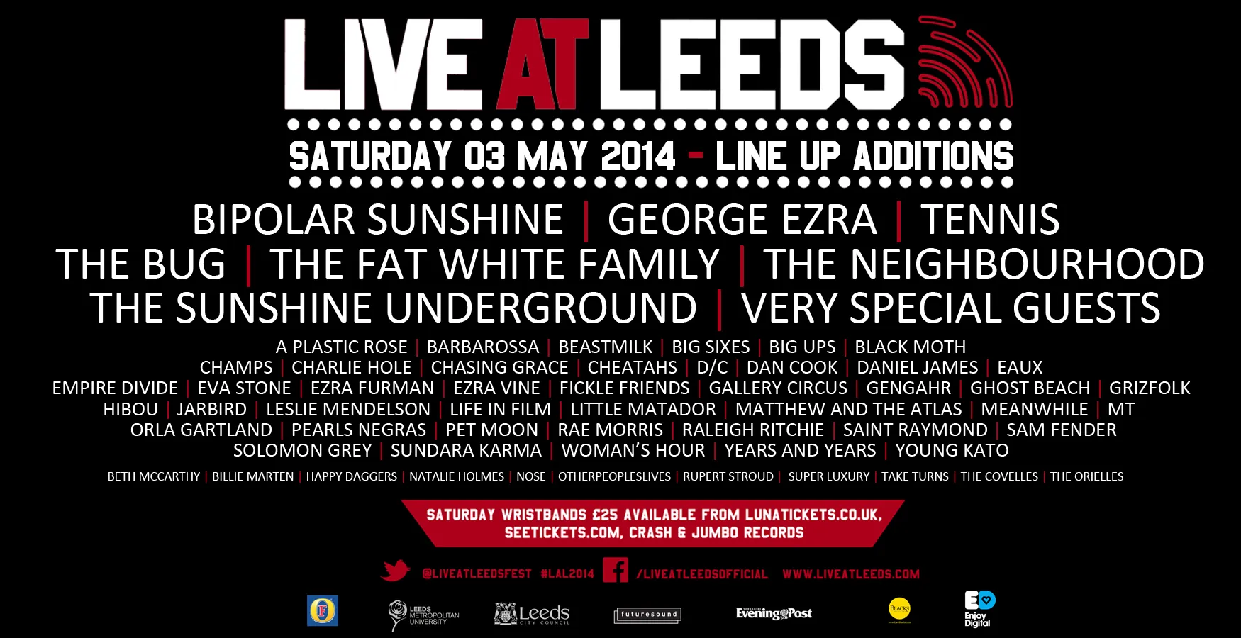 NEWS: 50 more acts announced for Live at Leeds 1