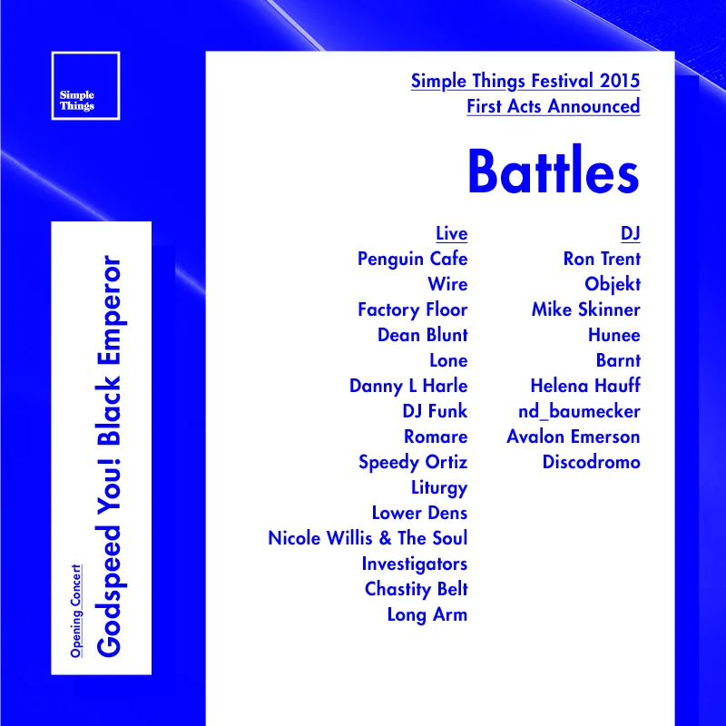 NEWS: Simple Things festival first line-up announcement