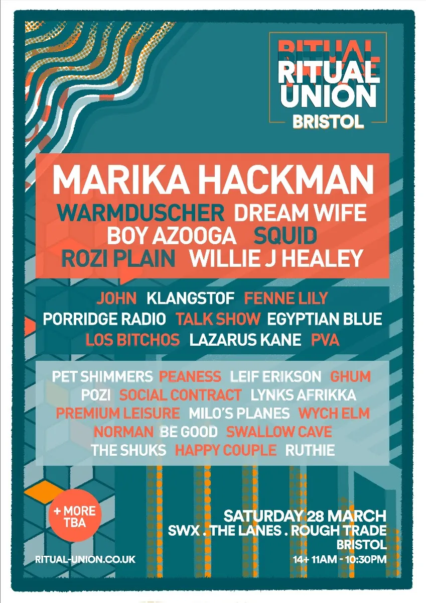 NEWS: Dream Wife, Warmduscher, Fenne Lily and Egyptian Blue amongst new wave of artists for Ritual Union in Bristol 32 NEWS: Dream Wife, Warmduscher, Fenne Lily and Egyptian Blue amongst new wave of artists for Ritual Union in Bristol