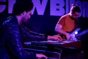 Lyle Barton on keyboards and Matt Gedrych on bass