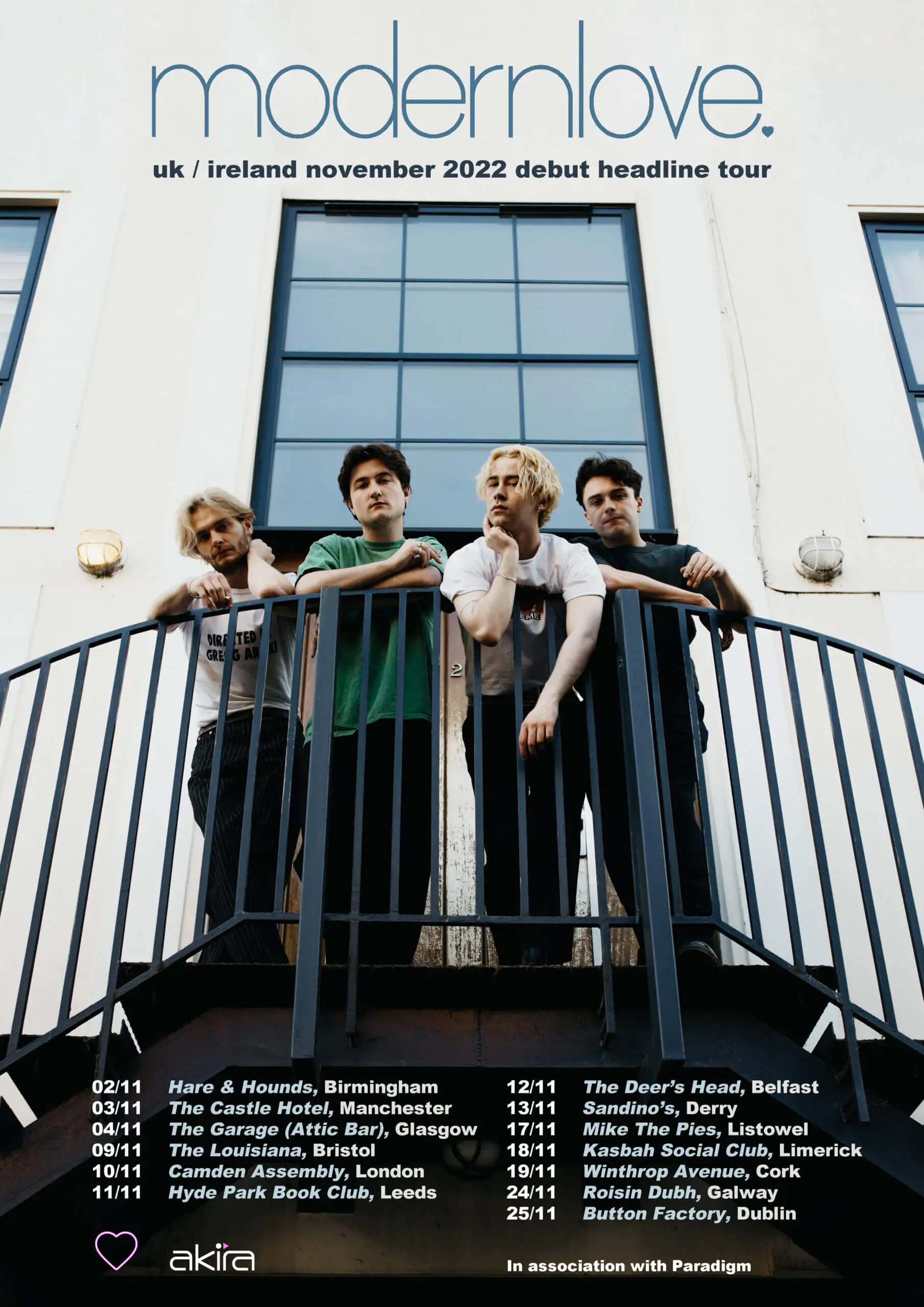 NEWS: modernlove. release new single ahead of EP and tour of UK and Ireland 22 NEWS: modernlove. release new single ahead of EP and tour of UK and Ireland