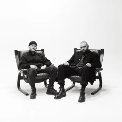 Black and white photo of the two members of the band Big Special