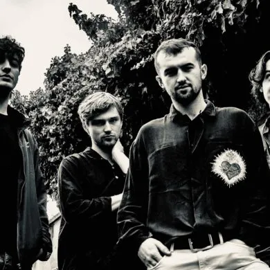 Black and white image of Irish band Sunburn