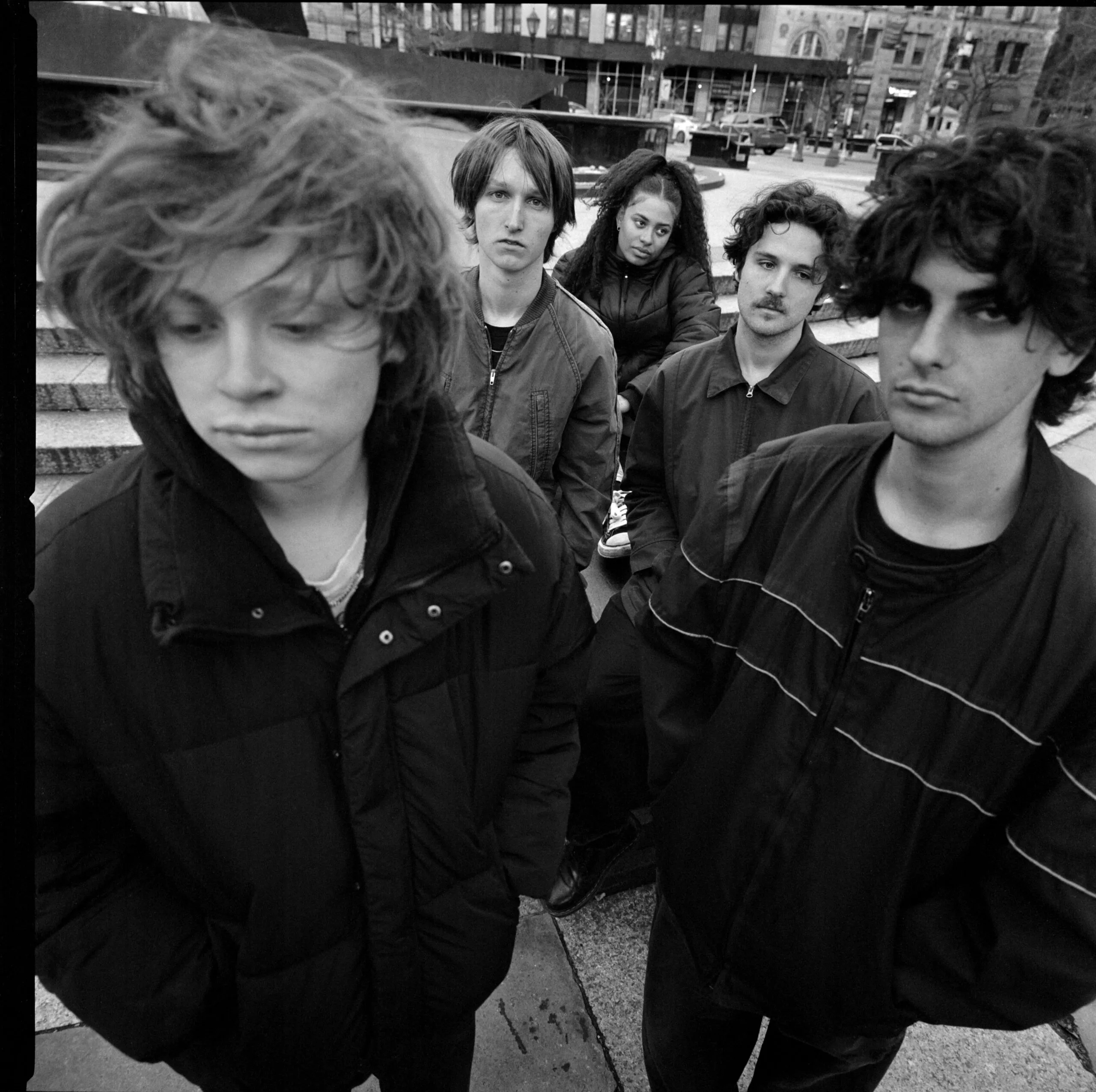 NEWS: Been Stellar announce debut album, release new single 'Passing Judgement' and confirm European live dates. 22 Black and white photo of the five members of the band Been Stellar