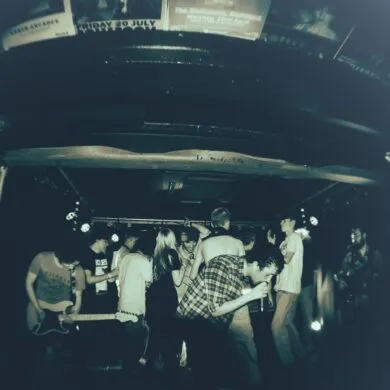 Belfast band Enola Gay onstage at the Boileroom