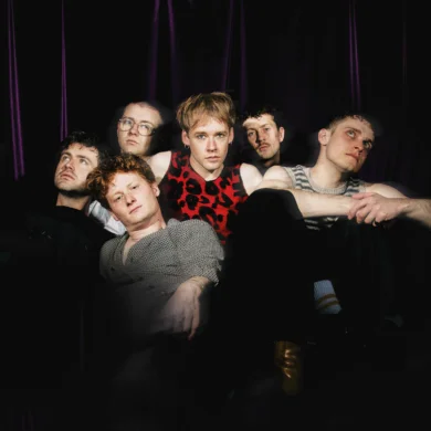 The six members of the band Flat Party