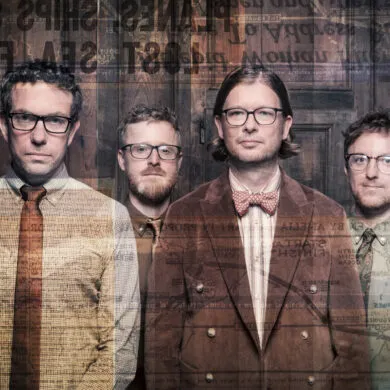 Photo of the members of the band Public Service Broadcasting