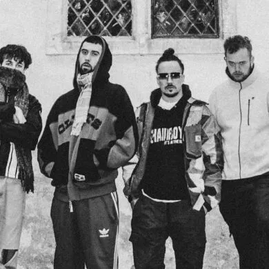 NEWS: Maruja release Tir na nÓg EP + confirm North America tour, SXSW + festival dates 24 Black and white photo of the four members of band Maruja