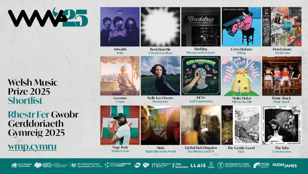 Welsh Music Prize 2025 shortlist - Adwaith, The Gentle Good, KEYS, Don Leisure, Sage Todz 23 WMP25 Shortlist Header