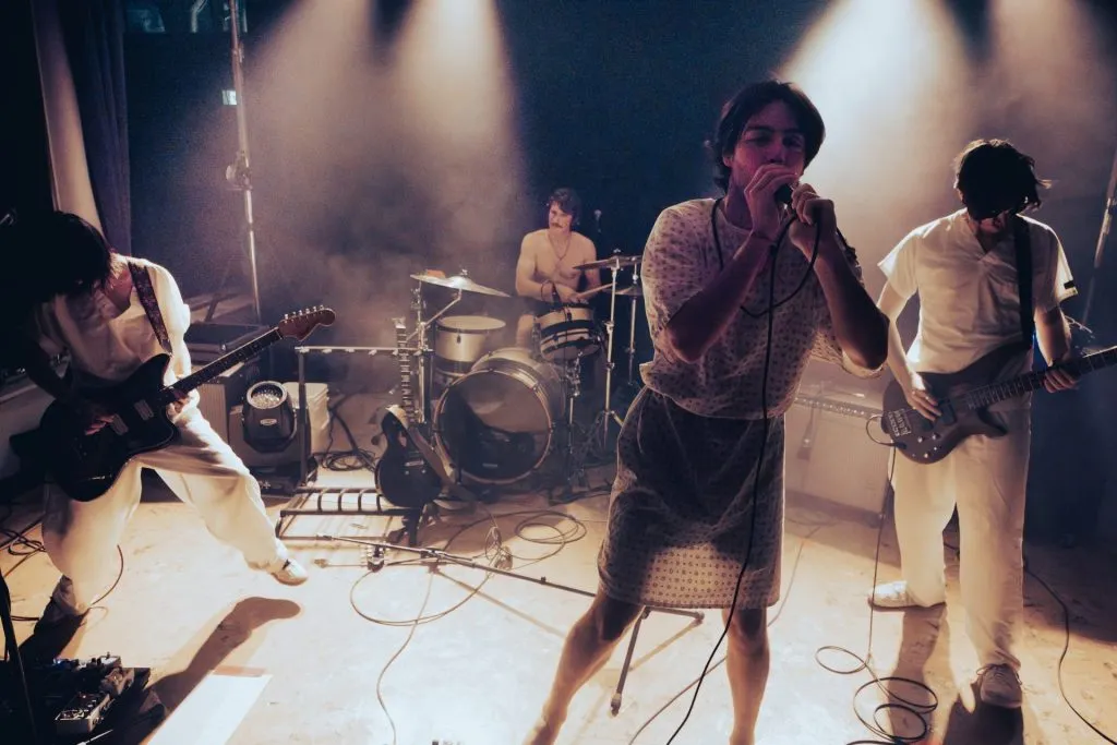 Mary Shelley the band in hospital gowns.