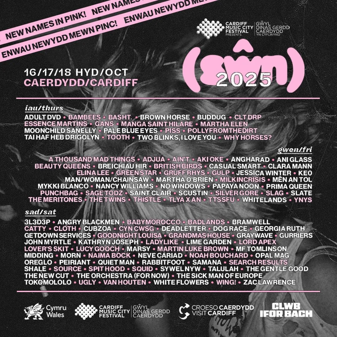 NEWS: Squid, Gruff Rhys, TTSSFU, Naima Bock, Sage Todz, Babymorroco, Lord Apex and more join Sŵn Festival bill 22 Swn 2025 Wave 2 Square AD