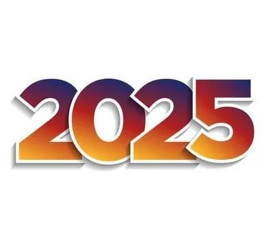 2025 happy new year typography design vector